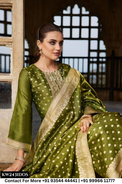 Ibiza - Tyohaar Ka Angan: Jacquard Banglory Silk Suit Catalog Dealer
