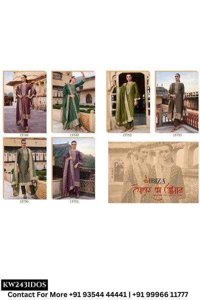Ibiza - Tyohaar Ka Angan: Jacquard Banglory Silk Suit Catalog Dealer
