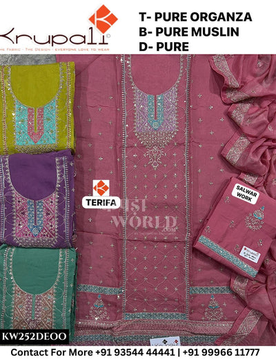 Krupali - Terifa: Top Pure Organza & Pure Muslin Dupatta