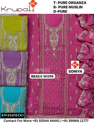 Krupali - Soniya: Top Pure Organza & Pure Muslin Dupatta
