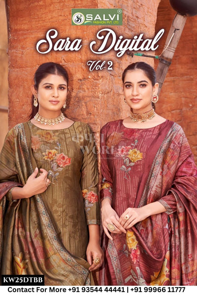Salvi Catalogue - Sara Digital Vol 2: Fancy Muslin Silk Suit Catalog dealer