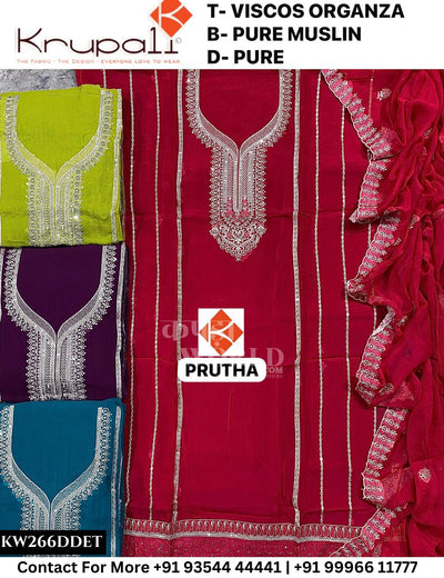Krupali - Prutha: Top Viscose Organza & Pure Muslin Dupatta