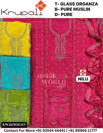 Krupali - Nilu: Top Glass Organza & Pure Muslin Dupatta