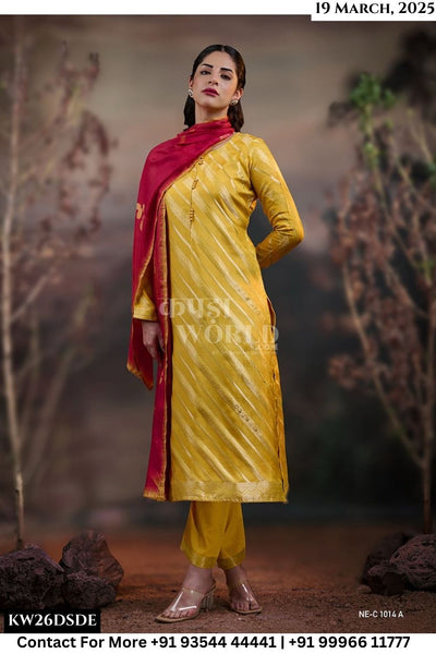 Netra Catalogue - Nikita: Fancy Jacquard Silk Designer Suit Catalog Exporter