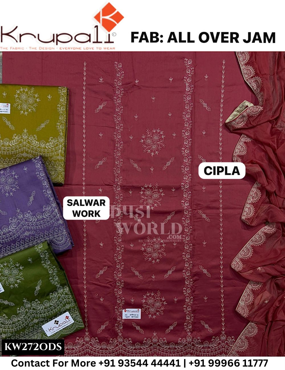 Krupali - Cipla: Top All Over Jaam &  Dupatta