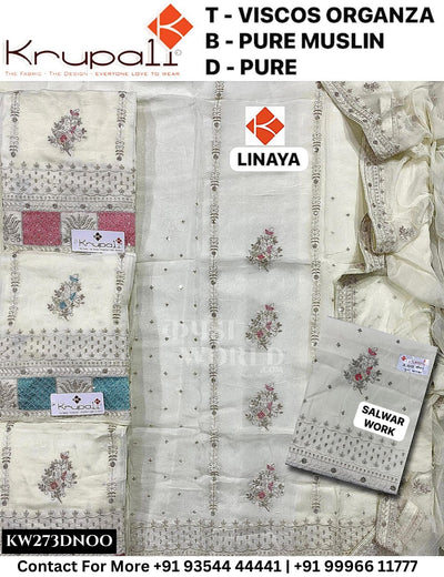 Krupali - Linaya: Top Viscose Organza & Pure Muslin Dupatta