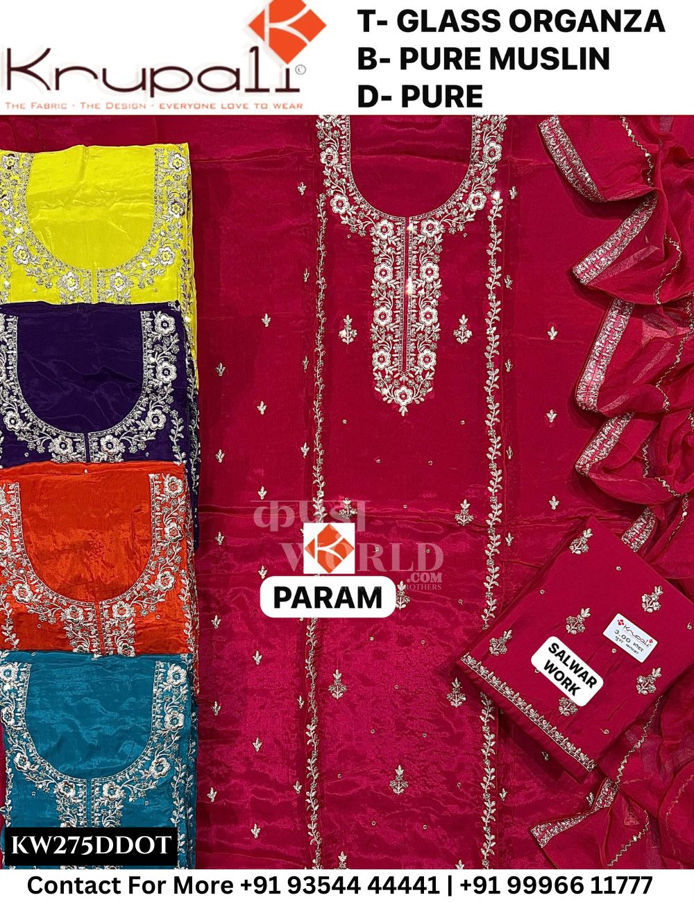 Krupali - Param: Top Glass Organza & Pure Muslin Dupatta