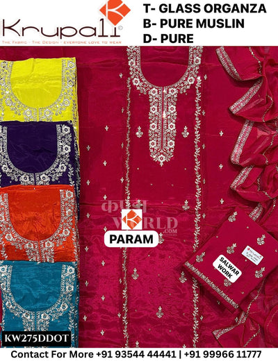 Krupali - Param: Top Glass Organza & Pure Muslin Dupatta