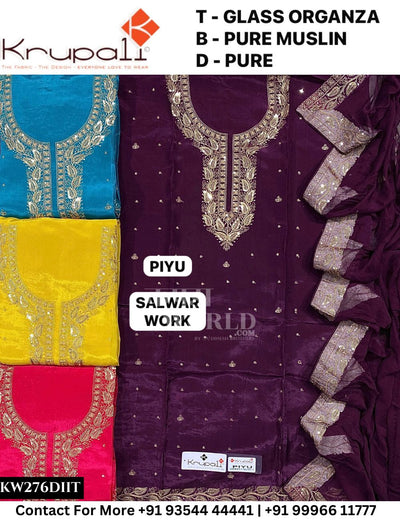 Krupali - Piyu: Top Glass Organza & Pure Muslin Dupatta