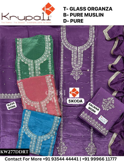 Krupali - Skoda: Top Glass Organza & Pure Muslin Dupatta