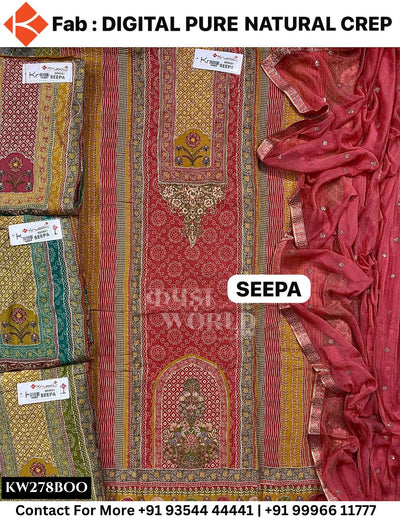 Krupali - Seepa: Top Digital Pure Natural Crepe &  Dupatta