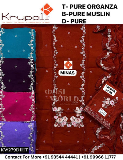 Krupali - Minas: Top Pure Organza & Pure Muslin Dupatta