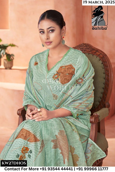 Sahiba Catalogue - Suvya: Digital Prints Fancy Work Cotton Ladies Suit Dealer
