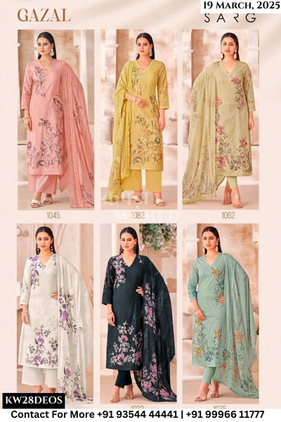 Sarg Catalogue - Gazal: Pure Cotton Fancy Ladies Salwar Suit Exporters