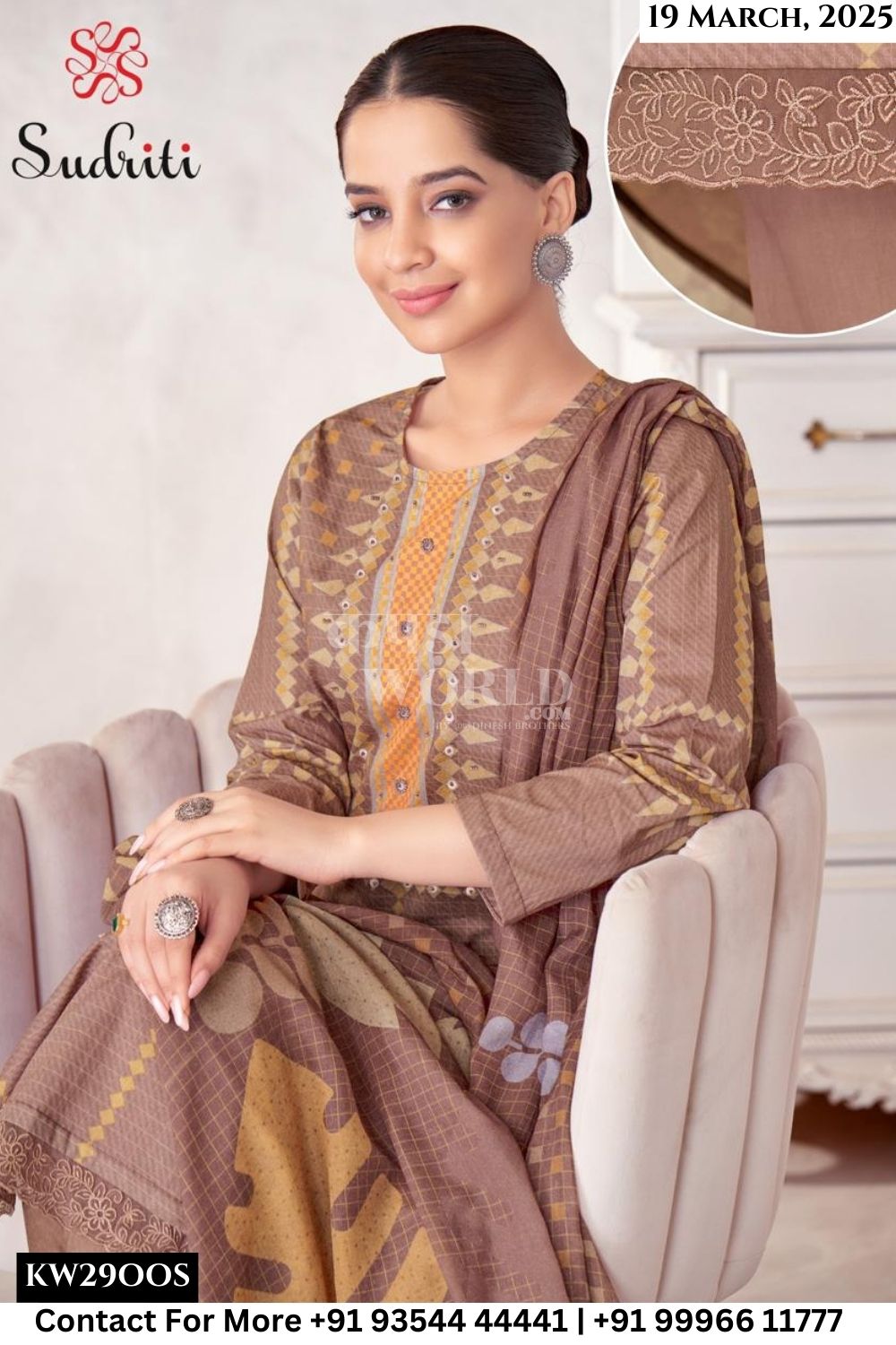 Sudriti Catalogue - Magic Stripe: Unstitch Fancy Cotton Suit Catalog Dealers