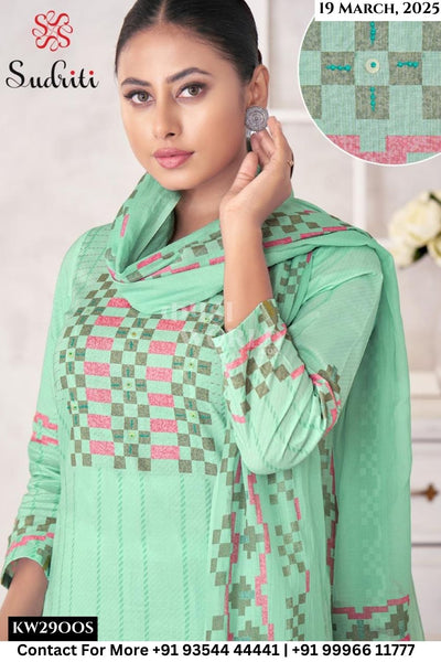 Sudriti Catalogue - Magic Stripe: Unstitch Fancy Cotton Suit Catalog Dealers