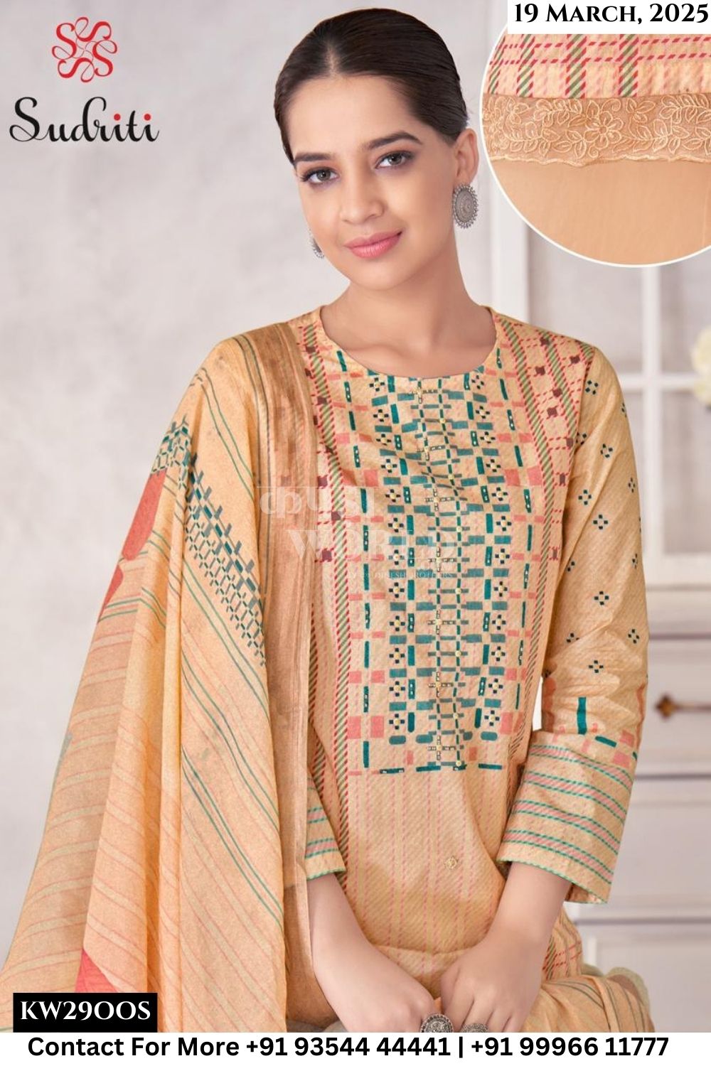 Sudriti Catalogue - Magic Stripe: Unstitch Fancy Cotton Suit Catalog Dealers