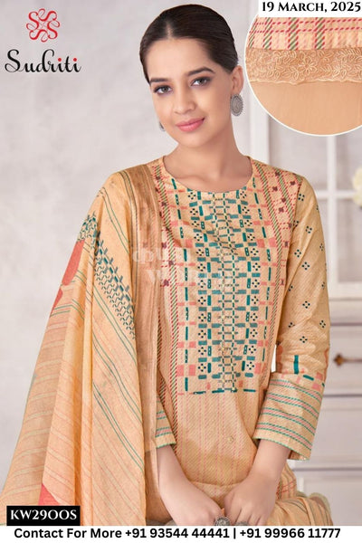 Sudriti Catalogue - Magic Stripe: Unstitch Fancy Cotton Suit Catalog Dealers