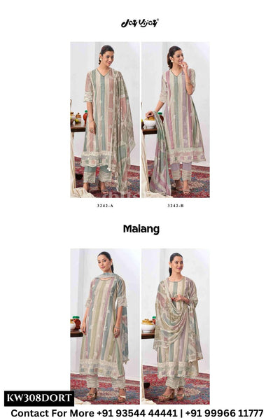 Jay Vijay - Malang Catalogue - Pure Cotton Block Print and Embroidery Suit