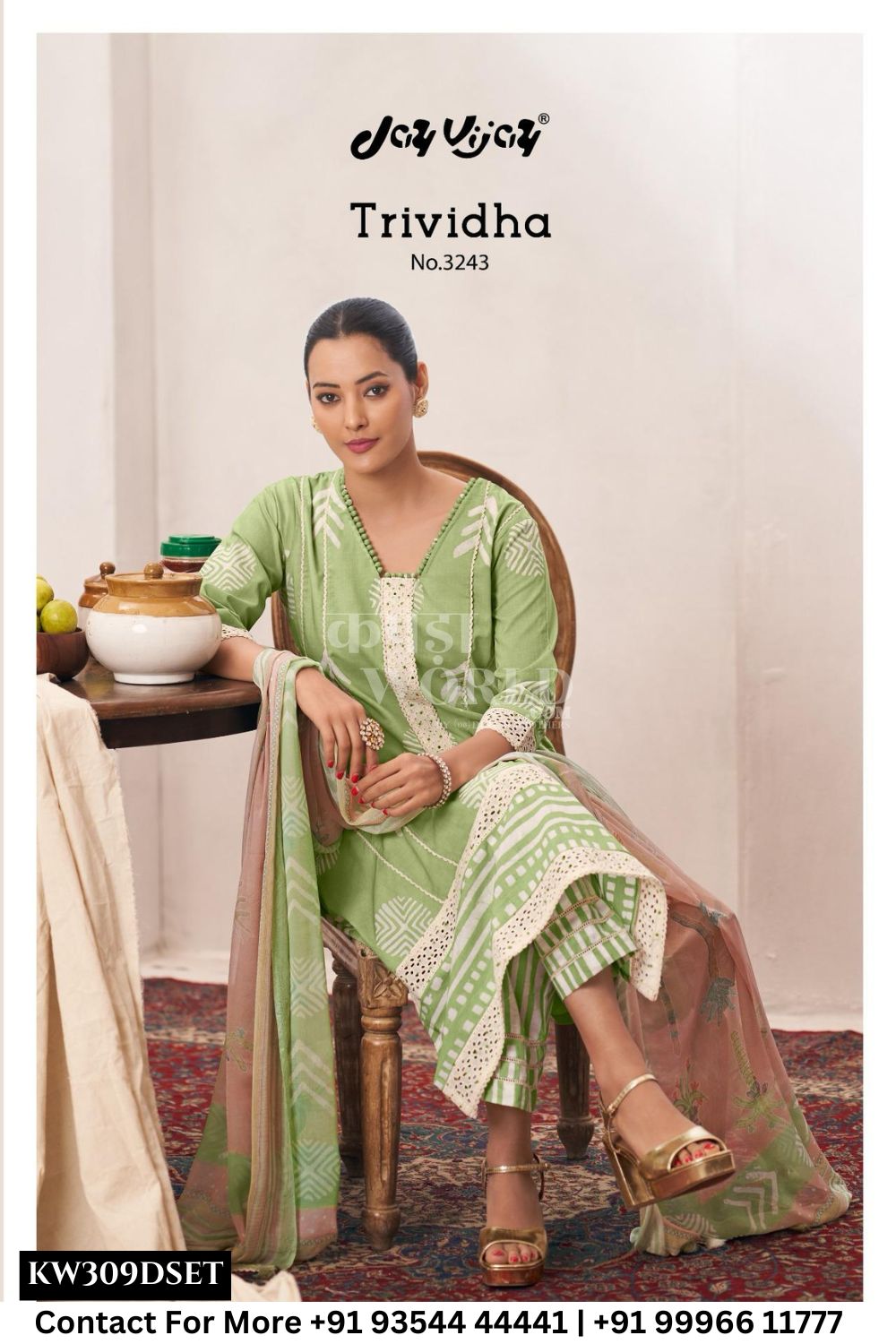 Jay Vijay Trividha Catalogue – Pure Cotton Block Print and Embroidery Suit