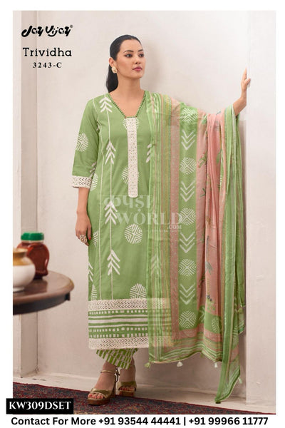 Jay Vijay Trividha Catalogue – Pure Cotton Block Print and Embroidery Suit