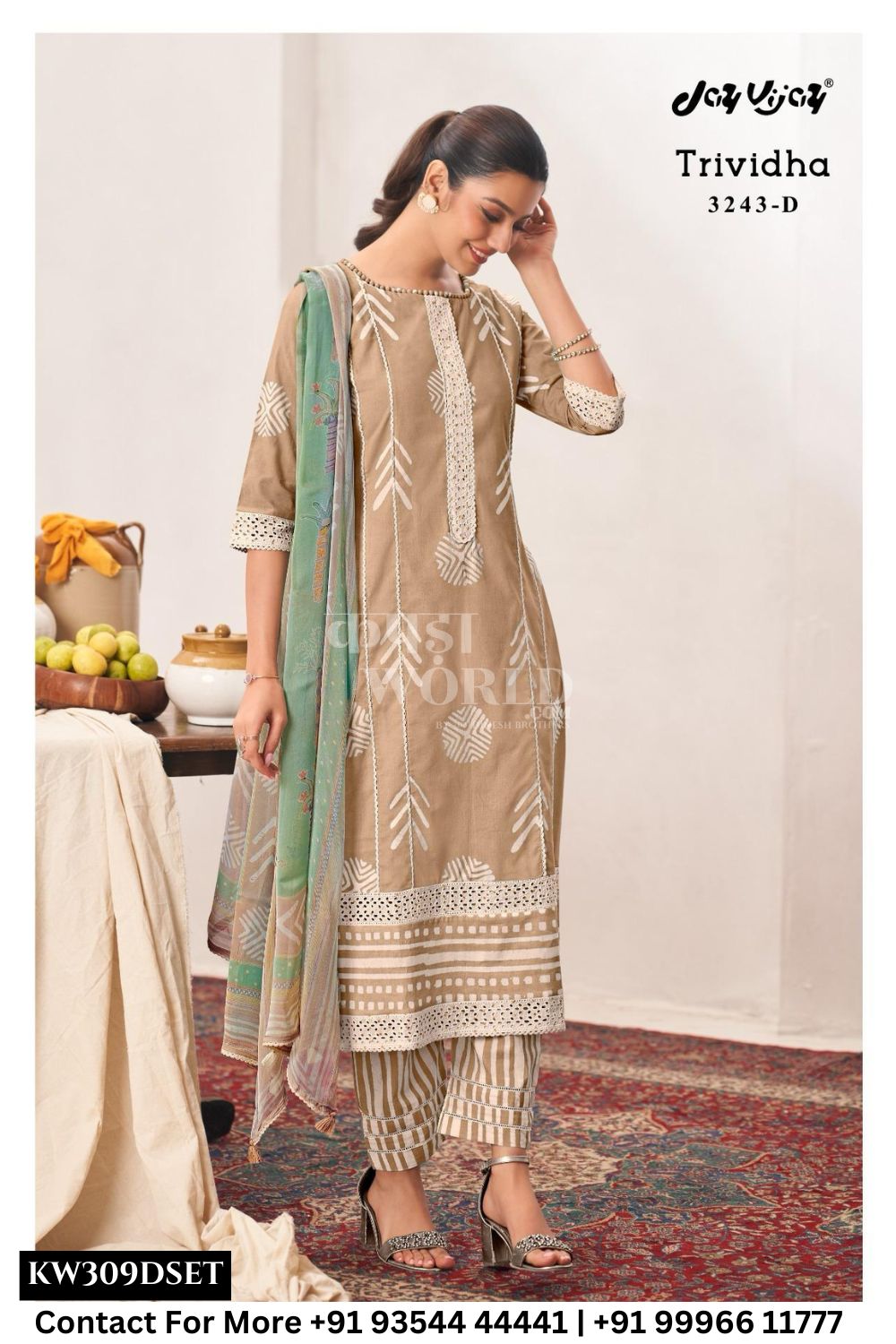 Jay Vijay Trividha Catalogue – Pure Cotton Block Print and Embroidery Suit