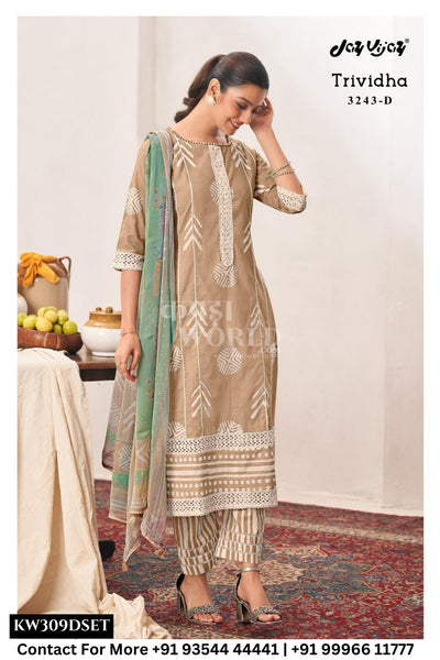 Jay Vijay Trividha Catalogue – Pure Cotton Block Print and Embroidery Suit