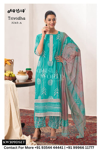 Jay Vijay Trividha Catalogue – Pure Cotton Block Print and Embroidery Suit