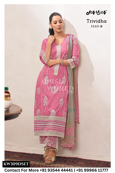 Jay Vijay Trividha Catalogue – Pure Cotton Block Print and Embroidery Suit