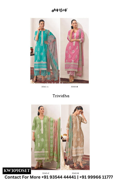 Jay Vijay Trividha Catalogue – Pure Cotton Block Print and Embroidery Suit