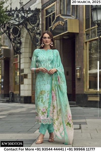 Kesar Catalogue - Izabell: Elegant Embroidery Work Pure Linen Suit Supplier