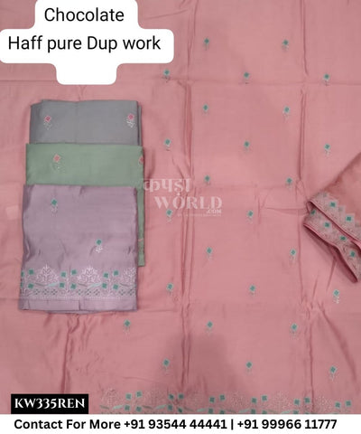 Punjabi Embroidery Suits With ChocolateTop and Half Pure Work Dupatta (Set of 4)335No