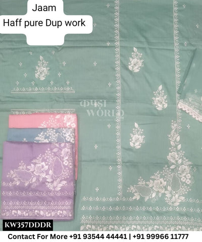 Punjabi Embroidery Suits With JaamTop and Half Pure Work Dupatta (Set of 4)357No