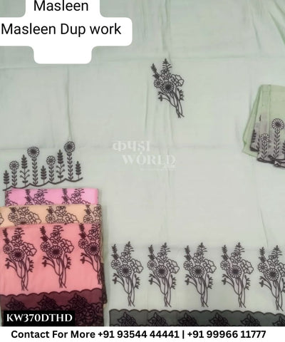 Punjabi Embroidery Suits With MuslinTop and Muslin Work Dupatta (Set of 4)370No