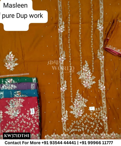 Punjabi Embroidery Suits With MuslinTop and Half Pure Work Dupatta (Set of 5)371No