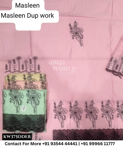 Punjabi Embroidery Suits With MuslinTop and Muslin Work Dupatta (Set of 4)375No