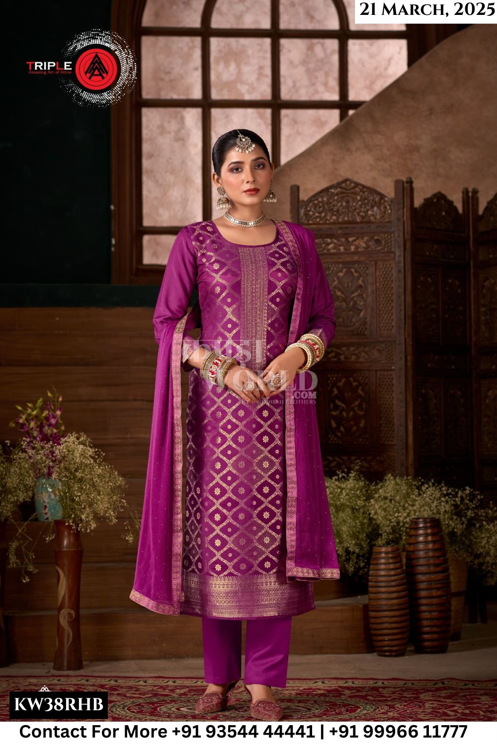 Triple Aaa Catalogue - Loyal Edition 3: Designer Muslin Jacquard Suit Catalog Dealers