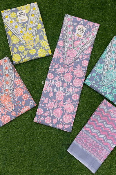 Ahmedabad Unstitched Cambric Suit with Chiffon Dupatta (Set of 4)39No
