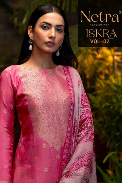 Netra Catalogue - Iskra Vol 2: Fancy Maslin Jacquard Suit Festival Collection