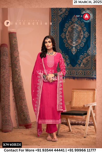 Triple Aaa Catalogue - Tulip Vol 9: Fancy Muslin Jacquard Dress Catalog Supplier
