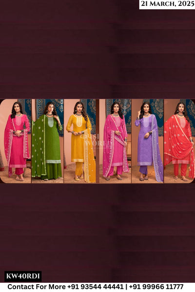 Triple Aaa Catalogue - Tulip Vol 9: Fancy Muslin Jacquard Dress Catalog Supplier