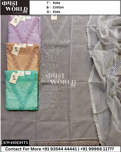 Delhi Suits With Kota Top and Kota Dupatta (Set of 4)410No