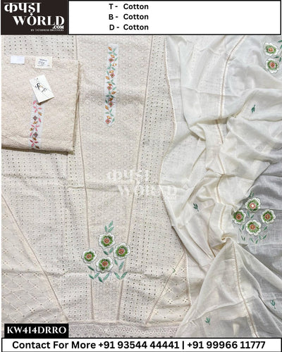 Delhi Suits With Cotton Top and Cotton Dupatta (Set of 2)414No