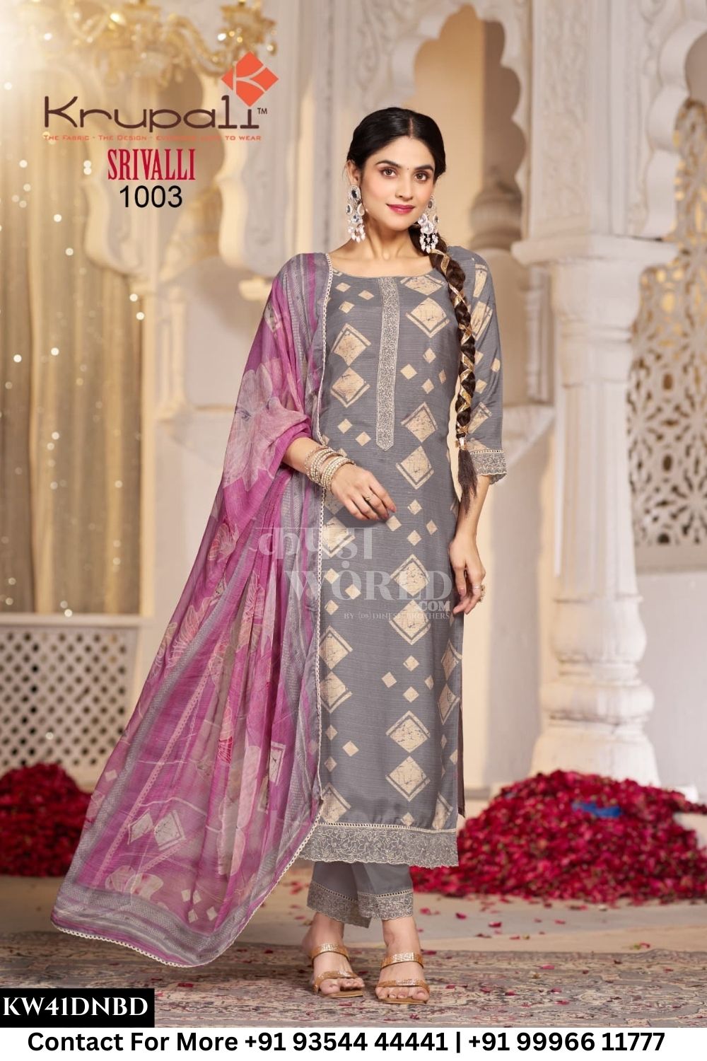 Krupali Catalogue - Srivalli: PURE MUSLIN DIGITAL PRINT WITH PREMIUM EMBROIDERY WORK