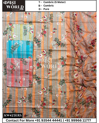 Amritsar Suits With Cambric 5mtr Top and Pure Dupatta (Set of 4)423No