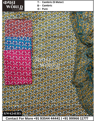 Amritsar Suits With Cambric 5mtr Top and Pure Dupatta (Set of 4)424No