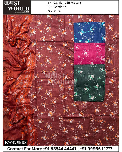 Amritsar Suits With Cambric 5mtr Top and Pure Dupatta (Set of 4)425No
