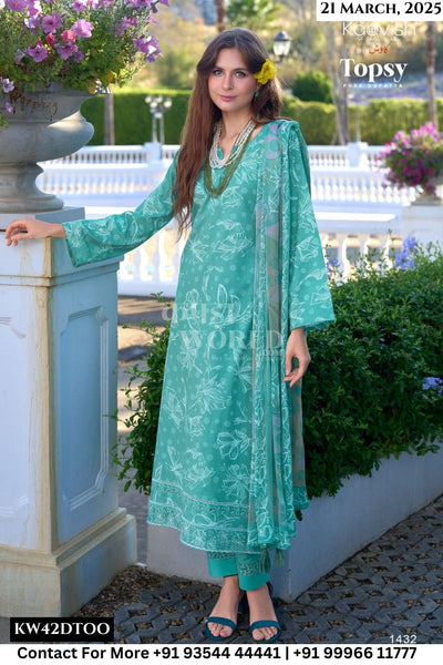 Kaavish Catalogue - Topsy: Pure Lawn Cotton Exclusive Suit Catalog Suppliers