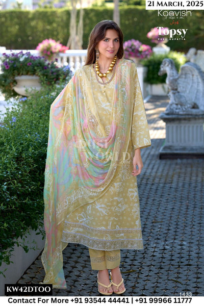 Kaavish Catalogue - Topsy: Pure Lawn Cotton Exclusive Suit Catalog Suppliers