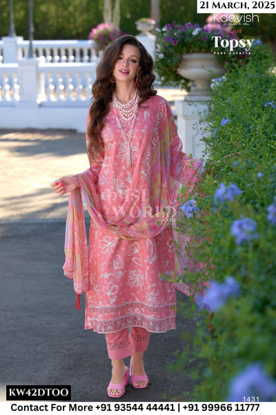 Kaavish Catalogue - Topsy: Pure Lawn Cotton Exclusive Suit Catalog Suppliers